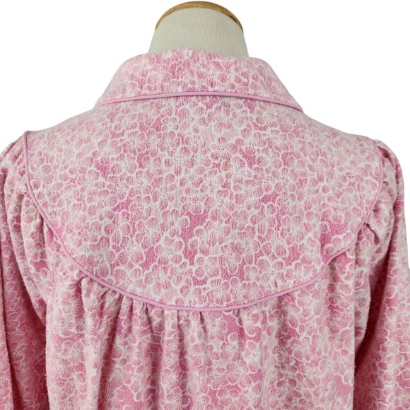 Artistic Fantasy Vintage 90's Nightgown Small Floral Button-Up With Pockets Pink - Picture 7 of 14